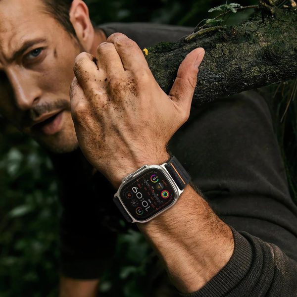 TECH-PROTECT NYLON SLIP APPLE WATCH 6/7/8/9/10/SE/ULTRA 1/2 (44/45/46/49 MM) BLACK - Image 5