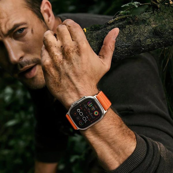TECH-PROTECT NYLON SLIP APPLE WATCH 6/7/8/9/10/SE/ULTRA 1/2 (44/45/46/49 MM) ORANGE - Image 5