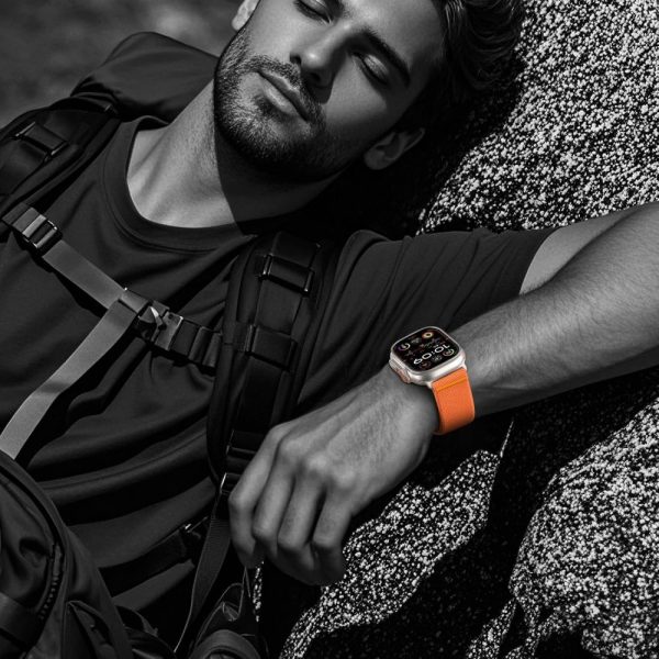 TECH-PROTECT NYLON SLIP APPLE WATCH 6/7/8/9/10/SE/ULTRA 1/2 (44/45/46/49 MM) ORANGE - Image 6