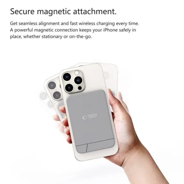 TECH-PROTECT PB15 LIFEMAG MAGSAFE POWER BANK 10000MAH SPACE GRAY - Image 6
