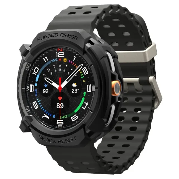Spigen Rugged Armor Matte Black-Samsung Galaxy Watch 8 Classic 46mm (ACS10012) - Image 11