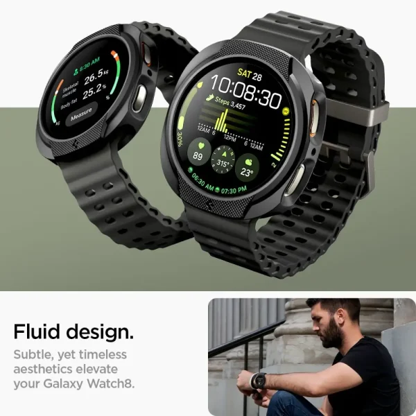 Spigen Liquid Air matte Black-Samsung Galaxy Watch 8 44mm (ACS09839) - Image 11