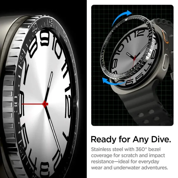 Spigen Bezel Tune (Diver) Black-Samsung Galaxy Watch 8 44mm (ACS10008) - Image 4