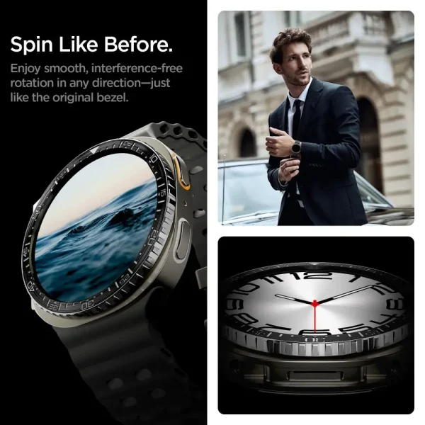 Spigen Bezel Tune (Diver) Black-Samsung Galaxy Watch 8 44mm (ACS10008) - Image 3