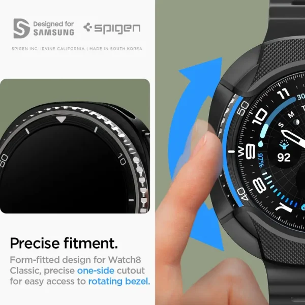 Spigen Liquid Air Matte Black-Samsung Galaxy Watch 8 Classic 46mm (ACS09841) - Image 3