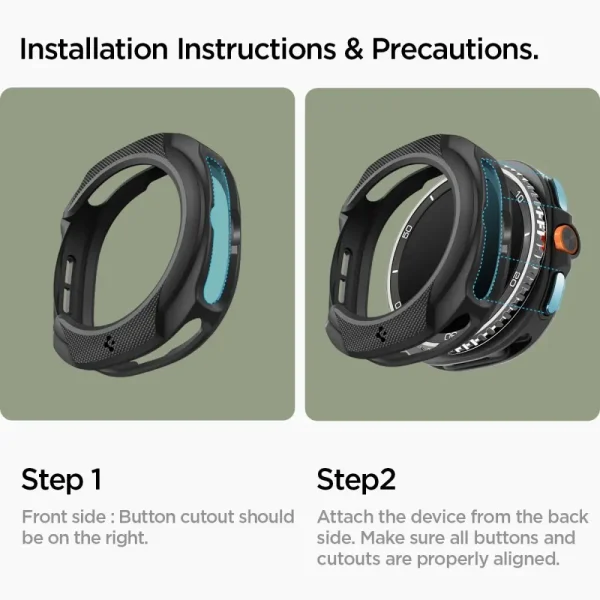 Spigen Liquid Air Matte Black-Samsung Galaxy Watch 8 Classic 46mm (ACS09841) - Image 2