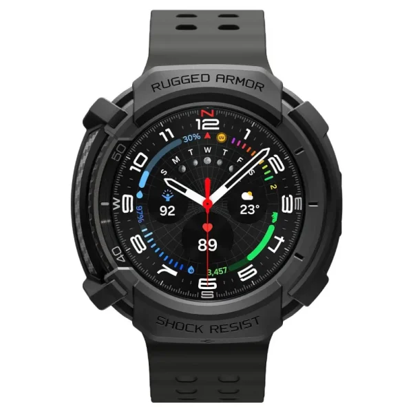 Spigen Rugged Armor Matte Black-Samsung Galaxy Watch 8 Classic 46mm (ACS10012) - Image 9