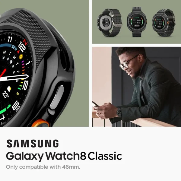 Spigen Liquid Air Matte Black-Samsung Galaxy Watch 8 Classic 46mm (ACS09841) - Image 8