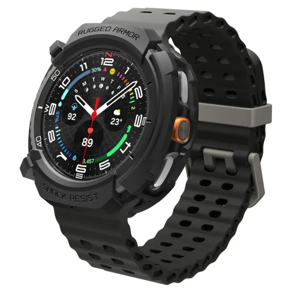 Spigen Rugged Armor Matte Black-Samsung Galaxy Watch 8 Classic 46mm (ACS10012) - Image 4