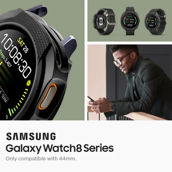 Spigen Liquid Air matte Black-Samsung Galaxy Watch 8 44mm (ACS09839) - Image 10