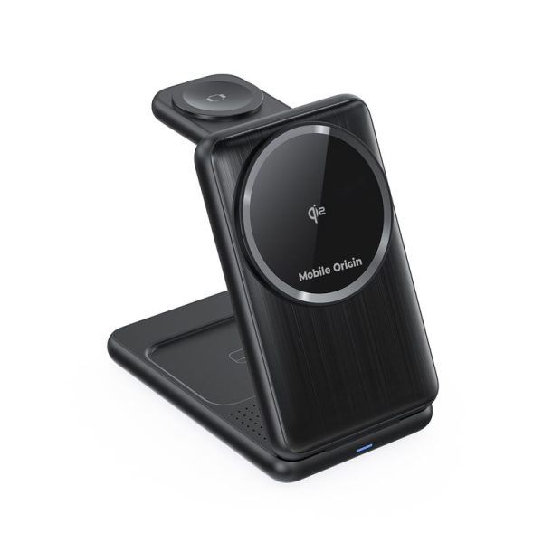 Mobile Origin 3in1 Foldable Qi2 Charger PW8 black (MO-FCH-PW8-BLK) - Image 3