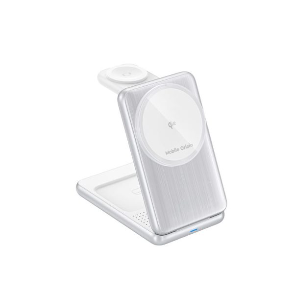 Mobile Origin 3in1 Foldable Qi2 Charger PW8 silver (MO-FCH-PW8-SLV) - Image 3
