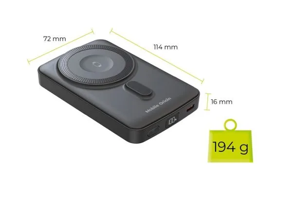 Mobile Origin Wireless Magnetic PowerBank 10000mAh PB9 με MagSafe & Apple Watch Charger – Black (MO-WMP-PB9) - Image 4