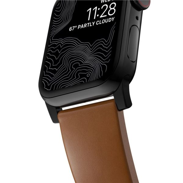 Nomad Modern Band - english tan leather black hardware-Apple Watch 46mm/49mm (NM01804185) - Image 4