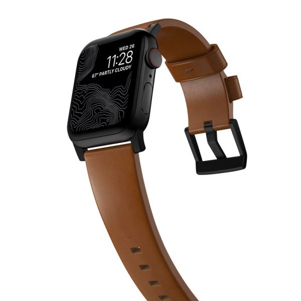 Nomad Modern Band - english tan leather black hardware-Apple Watch 46mm/49mm (NM01804185) - Image 5