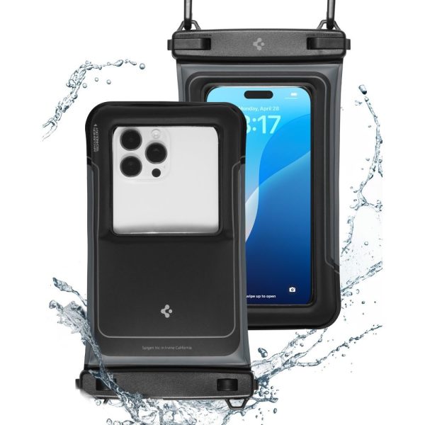 SPIGEN A611P UNIVERSAL WATERPROOF FLOAT CASE 2-PACK MATTE BLACK (ACS09348) - Image 2