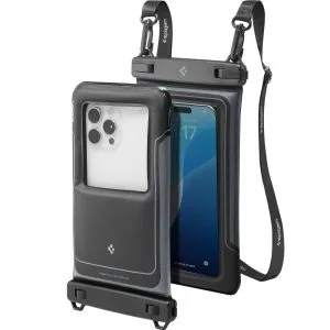 Αδιάβροχη θήκη κινητού Spigen A611P Floating Case 2-Pack μαύρη