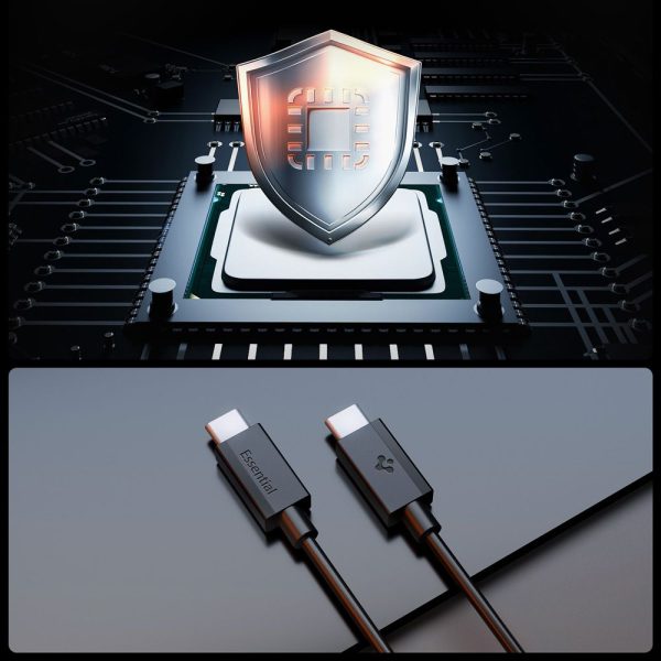 SPIGEN EB6010CC ESSENTIAL TYPE-C CABLE 60W 100CM BLACK (ACA08718) - Image 5