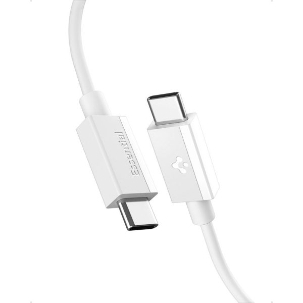 SPIGEN EB6010CC ESSENTIAL TYPE-C CABLE 60W 100CM WHITE (ACA08717) - Image 2