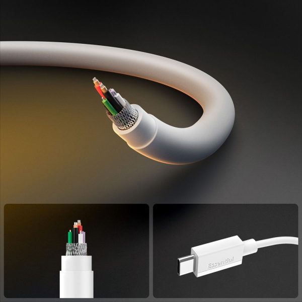 SPIGEN EB6010CC ESSENTIAL TYPE-C CABLE 60W 100CM WHITE (ACA08717) - Image 6