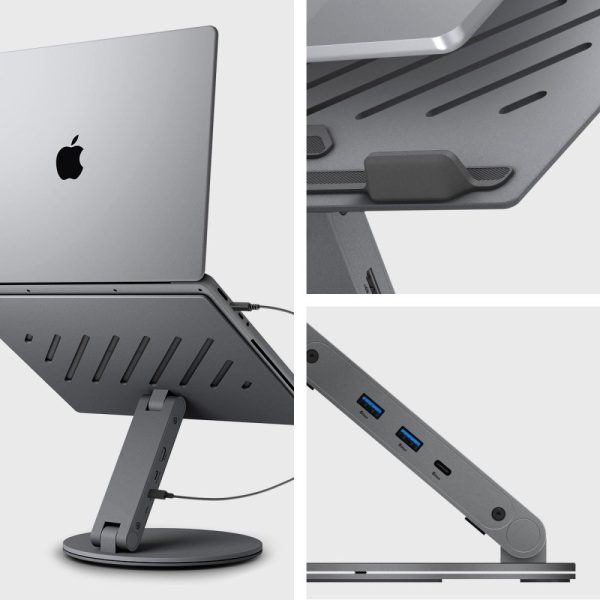 SPIGEN LD204H LAPTOP STAND HUB SPACE GREY (AMP08885) - Image 3