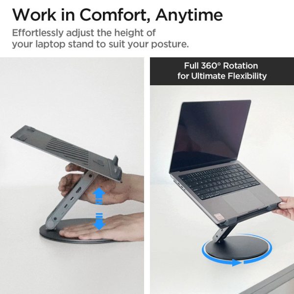 SPIGEN LD204H LAPTOP STAND HUB SPACE GREY (AMP08885) - Image 6