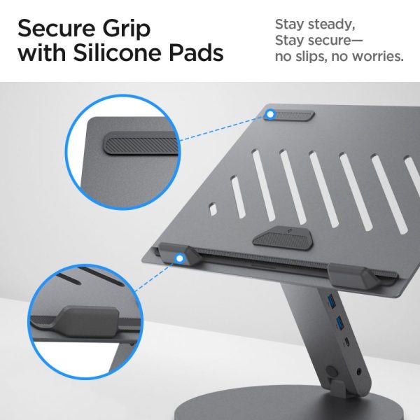 SPIGEN LD204H LAPTOP STAND HUB SPACE GREY (AMP08885) - Image 7