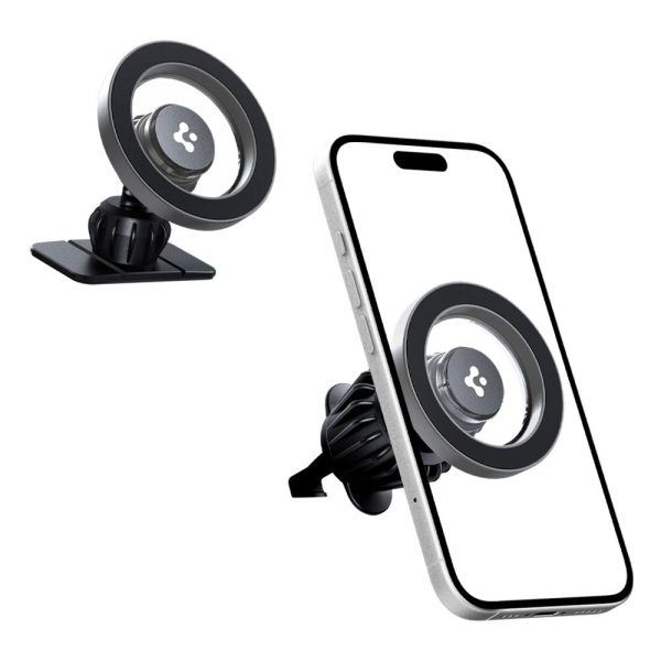 SPIGEN MFT13 MAGNETIC MAGSAFE DASHBOARD & VENT CAR MOUNT SILVER (ACP08314) - Image 3