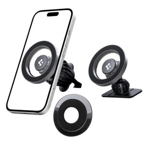 SPIGEN MFT13 MAGNETIC MAGSAFE DASHBOARD & VENT CAR MOUNT SILVER