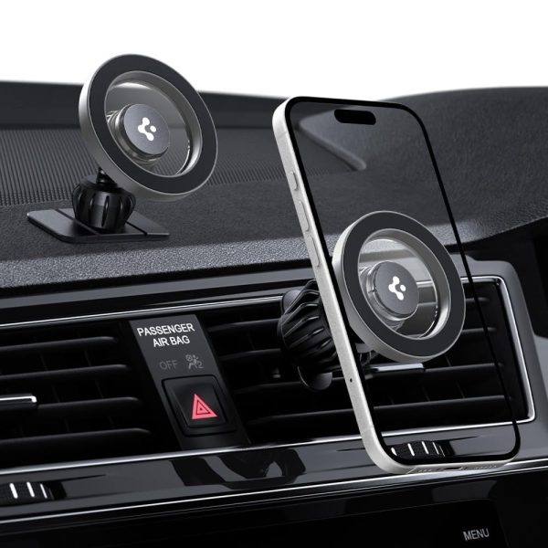 SPIGEN MFT13 MAGNETIC MAGSAFE DASHBOARD & VENT CAR MOUNT SILVER (ACP08314) - Image 5