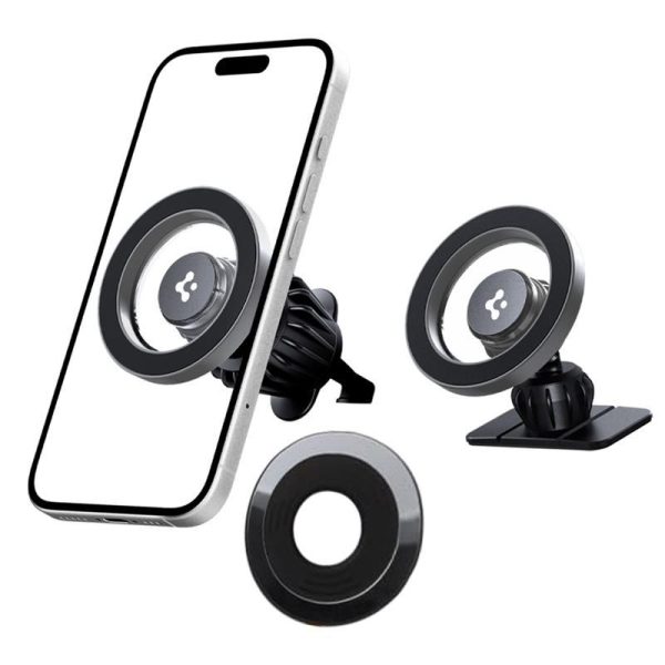 SPIGEN MFT13 MAGNETIC MAGSAFE DASHBOARD & VENT CAR MOUNT SILVER