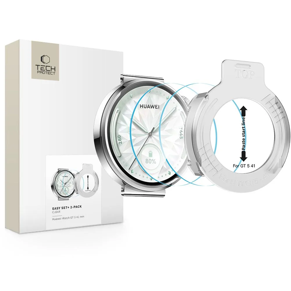 Τζάμια προστασίας Huawei Watch GT 5 41mm Tech-Protect Easy Set+ 2-Pack Clear
