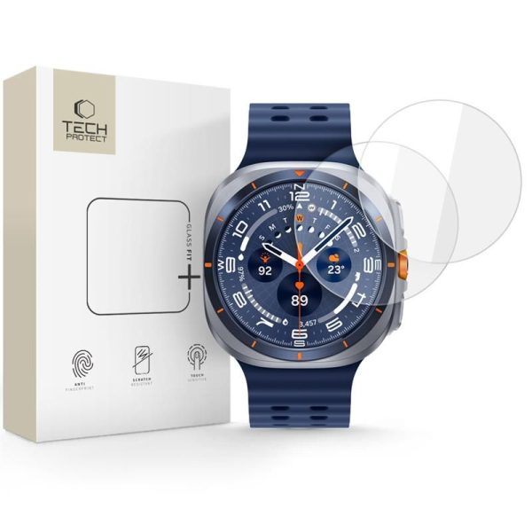 SZKŁO HARTOWANE TECH-PROTECT GLASS FIT+ 2-PACK SAMSUNG GALAXY WATCH ULTRA 2024 / 2025 (47 MM) CLEAR