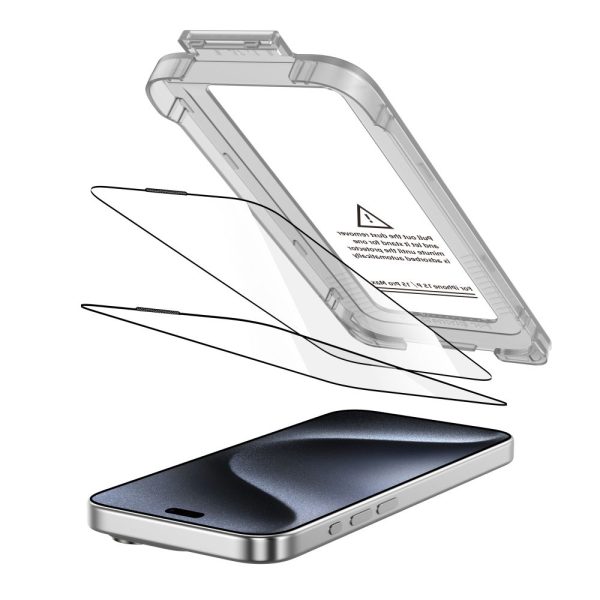 TECH-PROTECT QUICK SET+ 2-PACK IPHONE 15 PRO MAX BLACK - Image 2