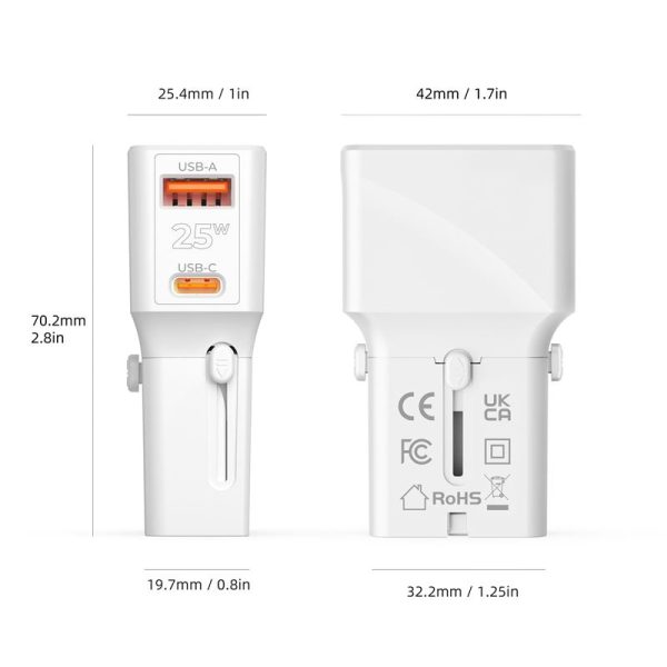Mobile Origin Travel adapter 25W EU/US/UK/AU White (TAD25-2P-WHT) - Image 17