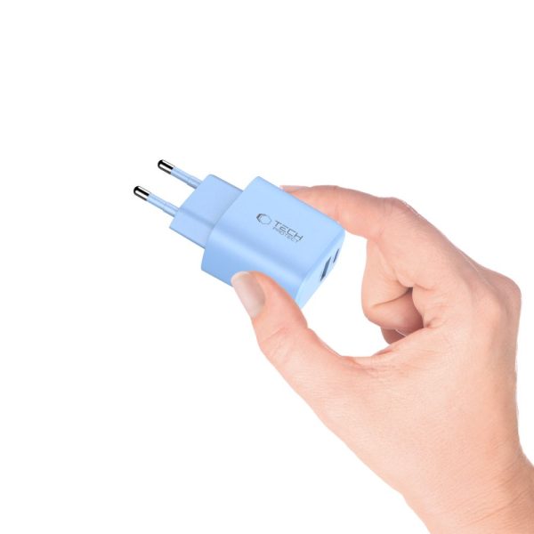 TECH-PROTECT NCA20 2-PORT NETWORK CHARGER PD 20W / QC3.0 BABY BLUE - Image 5