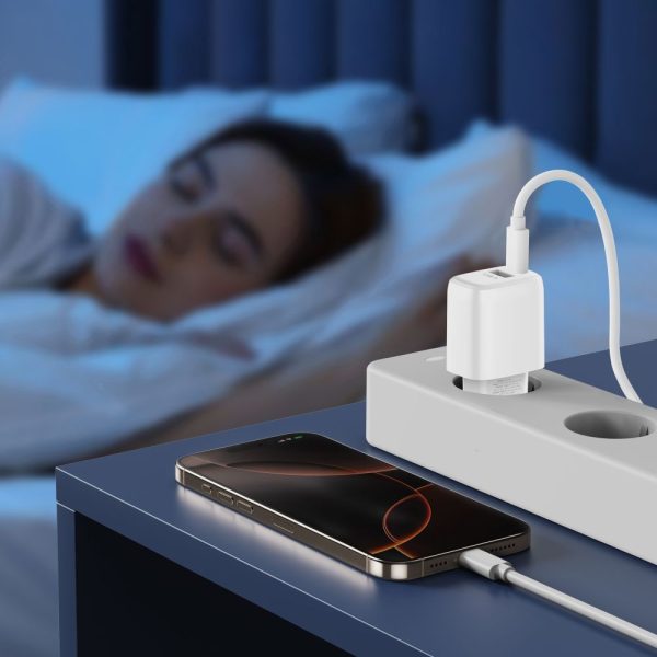 TECH-PROTECT NCA20 2-PORT NETWORK CHARGER PD 20W / QC3.0 + LIGHTNING CABLE WHITE - Image 11
