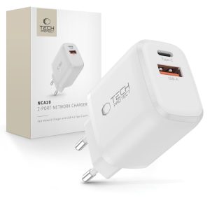 TECH-PROTECT NCA20 2-PORT NETWORK CHARGER PD 20W / QC3.0 WHITE