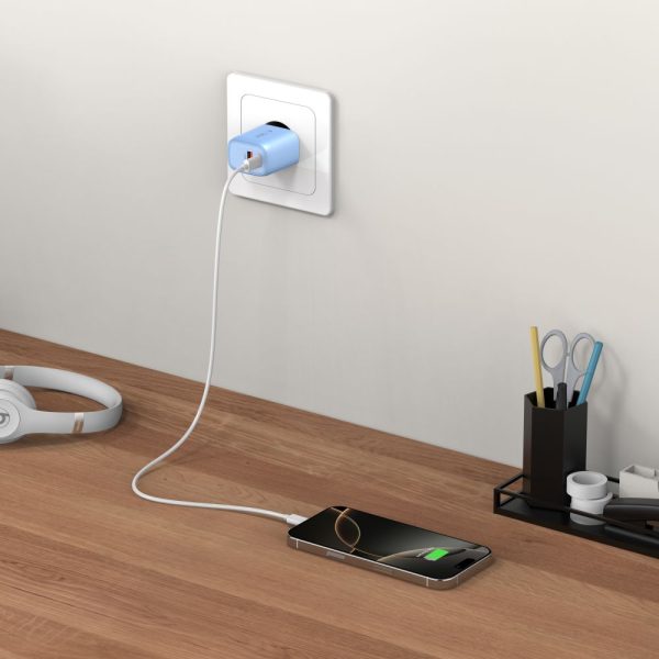 TECH-PROTECT NCA30 2-PORT NETWORK CHARGER PD 30W / QC3.0 BABY BLUE - Image 6
