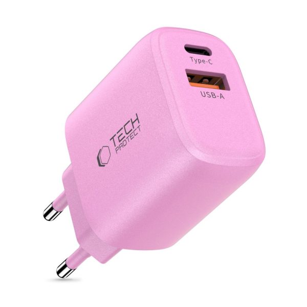 TECH-PROTECT NCA30 2-PORT NETWORK CHARGER PD 30W / QC3.0 BABY PINK - Image 2