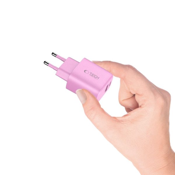 TECH-PROTECT NCA30 2-PORT NETWORK CHARGER PD 30W / QC3.0 BABY PINK - Image 5
