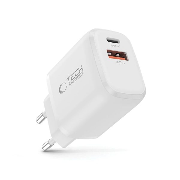 TECH-PROTECT NCA30 2-PORT NETWORK CHARGER PD 30W / QC3.0 WHITE - Image 2
