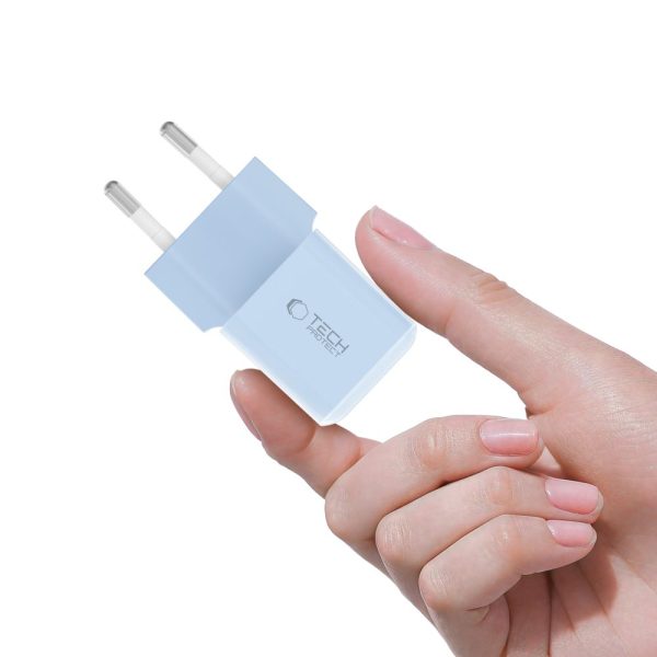 TECH-PROTECT NCM25 1-PORT NETWORK CHARGER PD 25W BABY BLUE - Image 5