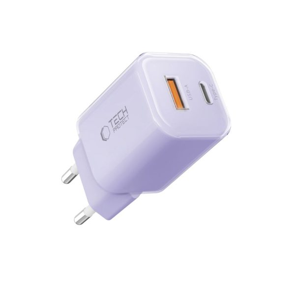 TECH-PROTECT NCM33 2-PORT NETWORK CHARGER PD 33W / QC3.0 BABY PURPLE - Image 2