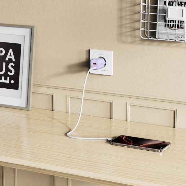 TECH-PROTECT NCM33 2-PORT NETWORK CHARGER PD 33W / QC3.0 BABY PURPLE - Image 8