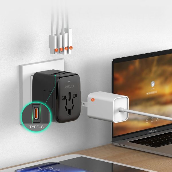 TECH-PROTECT TA200 TRAVEL ADAPTER EU/UK/US/AU BLACK - Image 6