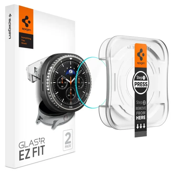 Spigen Glass tR EZ Fit 2 Pack Transparency-Samsung Galaxy Watch 8 Classic 46mm (AGL09877)
