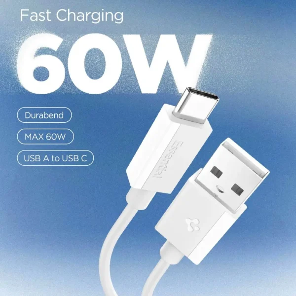 Spigen Essential USB A to USB C 60W Cable White EB6010AC (ACA08715) - Image 8