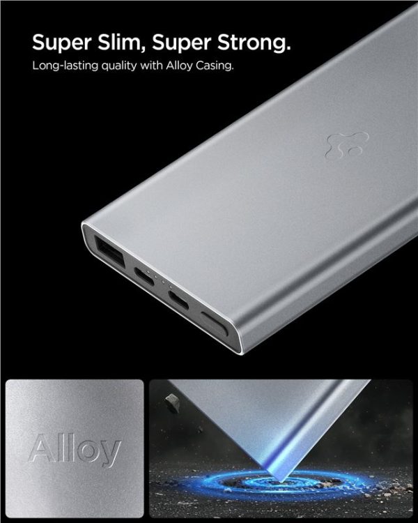 Spigen Essential 10000mAh 22.5W Portable Charger Grey EA2210 (ABA09432) - Image 4