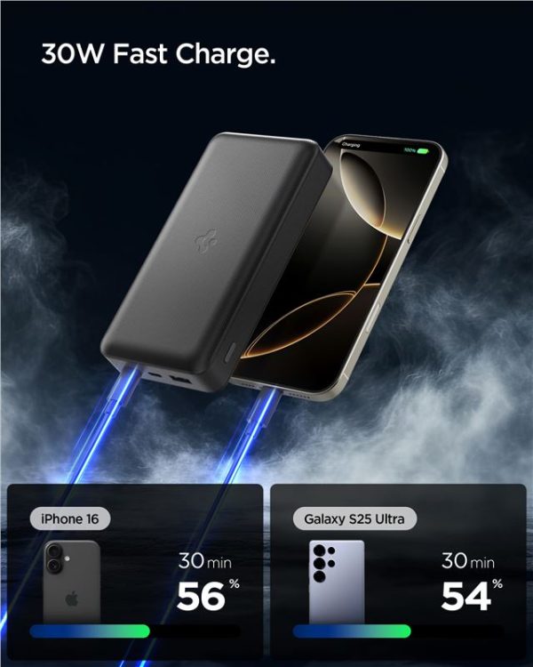 Spigen Essential 30000mAh 30W Portable Charger black EA3030 (ABA09435) - Image 4